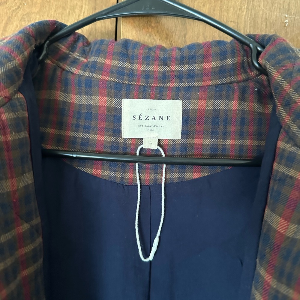 Sezane plaid will Button-Up Jacket - image 3